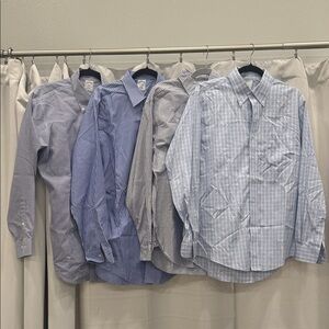 Brooks Brothers Blue & Light Blue Men's Button-Down Shirts - Set of 4